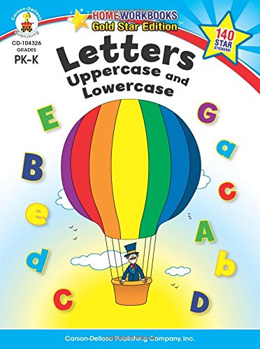 letters uppercase and lowercase grades pk k gold star edition home workbooks