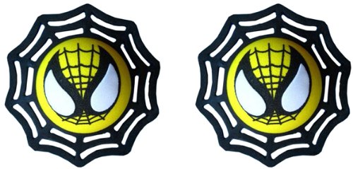  Yellow Spider-Man Face w/ Spider Web Car Truck SUV Antenna Topper - 2PK