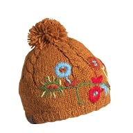 Turtle Fur Artisan Made - Ariana, Hand Knit in Nepal, 100% Wool, Fleece Lined, Embroidered Hat