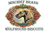 Irish Wolfhound Mischief Brand Collectible Biscuit Tin with Biscuits