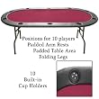 Full Size Texas Holdem Burgundy Felt Poker Table 83 x 44