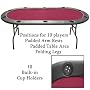 Folding Leg Texas Holdem Poker Table: Burgundy