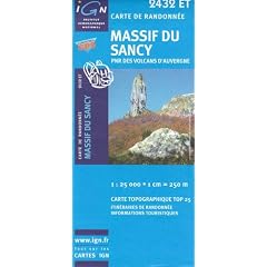 Carte de randonn�, num�ro 2432 ET : Massif du Sancy (PNR des volcans d'auvergne)