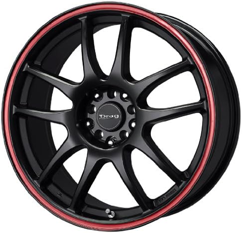 Drag D31 Flat Black Wheel with Red Lip (15x6.5"/4x100mm)