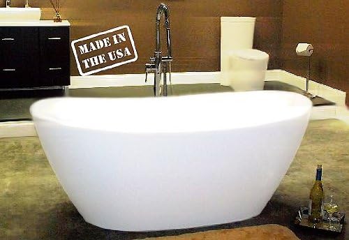 Cambridge Plumbing CM02 65" Cultured Marble Pedestal Tub, 71" x 34" x 25"