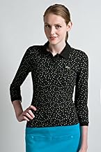 Red! Collection 3/4 Sleeve Confetti Printed Stretch Pique Polo