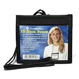  : (Price/EA)ID Neck Pouch,Convention,Adjustable 48" Cord,4"x3",Black