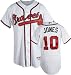 Chipper Jones White Majestic Authentic 2009 Home On-Field Atlanta Braves Jersey - 40