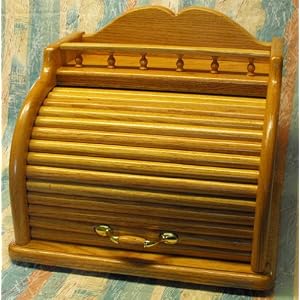 Oak Roll Top Bread Box by 