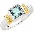 Sterling Silver and 14K Yellow Gold Aquamarine Ring
