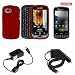 Samsung Moment M900 Combo Rubber Feel Red Protective Case Faceplate Cover + ...