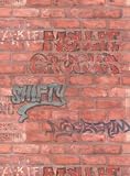 FAUX BRICK WALLPAPER, GRAFFITI RED