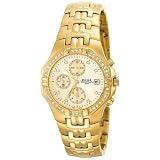 Pulsar Mens Crystal Accented Chronograph Gold-Tone Stainless Steel Watch #PF8174 by Pulsar