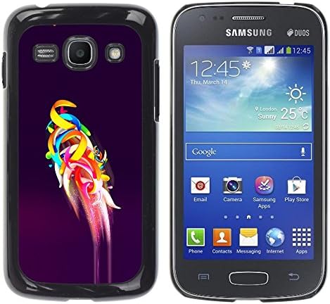 TopCaseStore / Snap On Hard Back Shell Rubber Case Protection Skin Cover - Parrot Flight Purple Abstract Art - Samsung Galaxy Ace 3 GT-S7270 GT-S7275 GT-S7272
