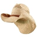 Raffia Hat with Leather Band-Light Brown Leather band