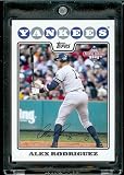 2008 Topps National Baseball Card Day # 1 Alex Rodriguez New York Yankees - Promo Baseball Card in Protective Screw Down Display Case