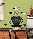 Reusable Decorative Coffee Cup Chalkboard Wall Appliques Stickers
