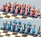 DELUXE LARGE FANTASY DRAGON CHESS SET - COLLECTORS EDITION