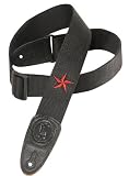 Levy's Leathers 2 Polypropylene Guitar Strap with Star Patch,Black