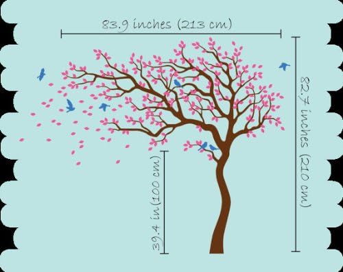 White Tree Wall Decal Wall Art Decor Wall Tattoo Tree Decal Huge Tree Wall Decal Wall Mural Stickers Nursery Tree and Birds