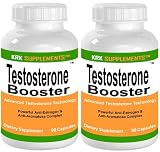 2 BOTTLES Testo Boost Anti-Estrogen & Anti-Aromatase Complex Tribulus Terrestris Extract Chrysin Diindole Methane DIM Eurycomo Longfolia Jack Gamma Oryzanol 180 Total Capsules KRK SUPPLEMENTS