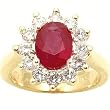14K Yellow Gold Ruby and Diamond Ring