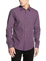 BOSS Green Camisa Hombre C-Burke (Rojo Oscuro / Blanco)