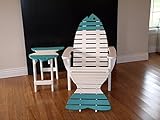 Poly Fish Adirondack Chair with Ottoman and Side Table *12 Colors* - Lime Green - Amish Made in USA