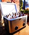 BREKX 54 Qt. Stainless Steel Party Cooler with Bluetooth Speakers