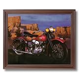 Knucklehead Harley Davidson Motorcycle Home Decor Wall Picture Cherry Framed Art Print