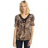 AGB Ladies Abstract Animal Print Soft Knit Top 