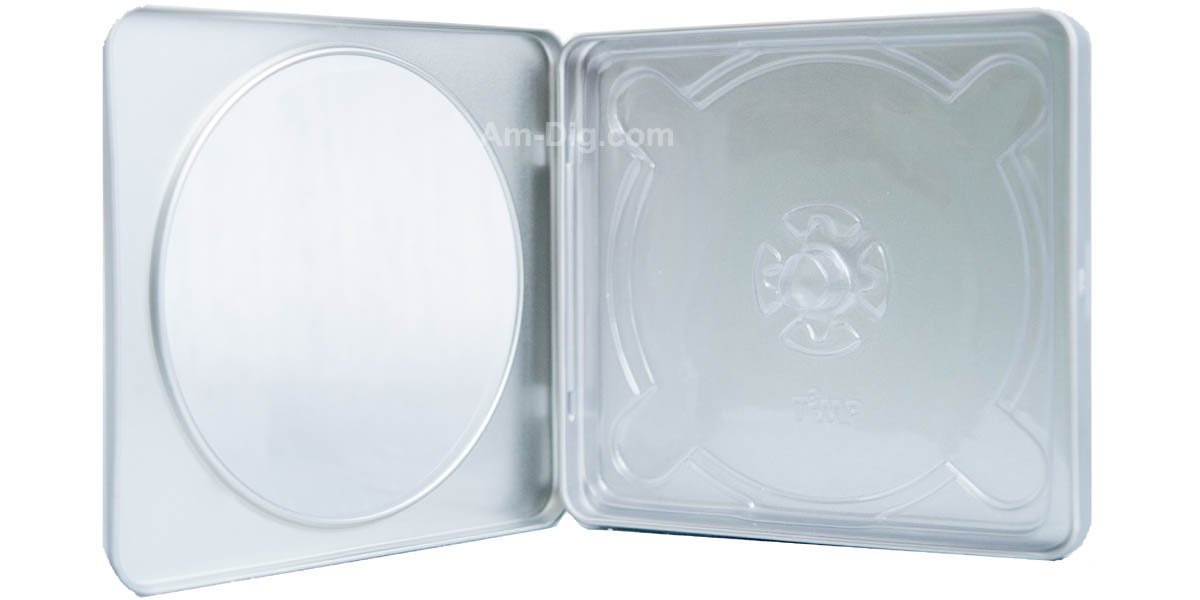 Amazon.com: Am-Dig Tin CD/DVD Case Square Style Hinged, with ...
