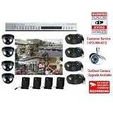 4 Real CCD Camera Security System Stand Alone 250GB DVR Supply with Dummy Dome Cameras and Surveillance DeCal DVK25014DM 1R3