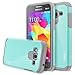 Galaxy J3 Case, Galaxy Amp Prime Case, Galaxy Express Prime Case, RANZ Grey with Aqua Blue Hard Impact Dual Layer Shockproof Bumper Case For Samsung Galaxy J3 / Galaxy Express Prime / Galaxy Amp Prime