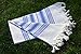 Dandelion - Ivory Basic Pattern - 100% Naturally-Dyed Cotton Turkish Towel Peshtemal - 71x39 Inches - Navy Blue
