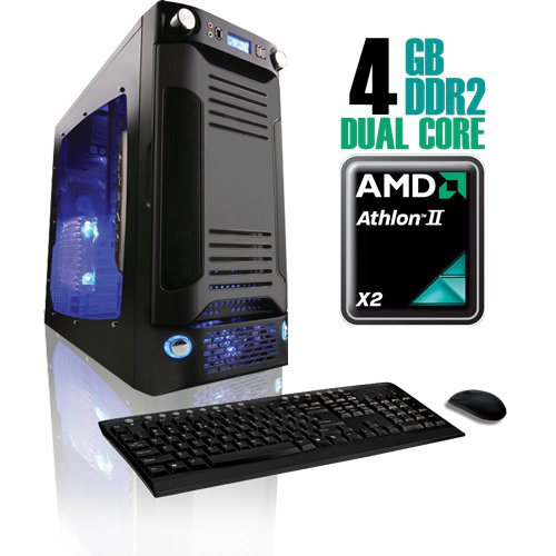 CybertronPC X-Sniper SAAN4120BRBBU, Black/Black, AMD Athlon II X2 Dual Core 2.8GHz, 4GB DDR2, 500GB HDD, DVDRW, ATI Radeon HD4350, 400 Watt Power Supply, Windows 7 Ultimate 64-bit, 1 Year Parts & Labor Warranty