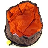 Folding Collapsible Travel Food & Water Bowl for Pets Dogs Cats (Coffee-Brown)