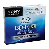 Sony Blu-ray Disc 5 Pack - 50GB 6x Speed BD-R DL Version 1.3