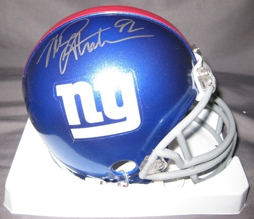 Michael Strahan New York Giants NFL Hand Signed Mini Football Helmet