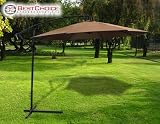 New 2010 Deluxe Natural 10' Offset Patio Umbrella Off Set Outdoor Market Umbrella