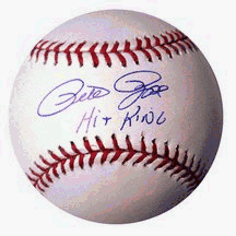 Pete Rose Autographed MLB Baseball - With Hit King Inscription