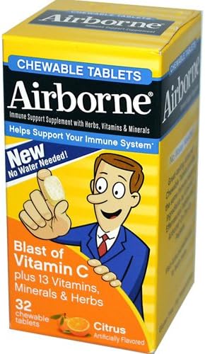 Airborne Chewable Tablets with Vitamin C - Citrus - 32 Tablets