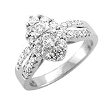 14k White Gold Right Hand Diamond Ring / Band, Size 7.25 (G-H, SI-I, 1.00 carat)