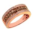 14K Rose Gold Brown and White Diamond Ring/Band