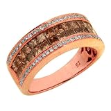 14K Rose Gold Brown and White Diamond Ring/Band
