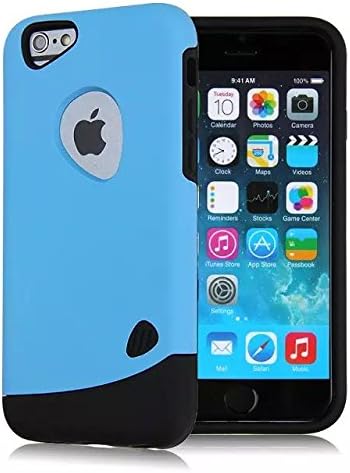 Cobblestone Armor Shock Proof Case Cover for Iphone 6 5.5 Plus, Armor Case for Iphone 6 Plus (Ip6 5.5 Blue)