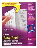 51O8pzg6JCL. SL160  Avery Easy Peel Address Labels for Laser Printers, 1 x 2.625 Inches, Clear, Pack of 300