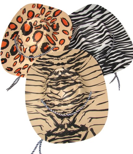 Foam Animal Print Cowboy Cowgirl Hats (1 dz)