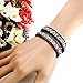 JEWELRIESHOP Bling Bling Crystal Beads Soft Velvet, Adjustable Button Clasps Two Laps Friendship Bracelet