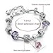 Long Way ® Handmade Purple Beads Carved Bracelet Silver Plated Snake Chain Cubic Crystal Ball Charm Bracelet For Women & Men